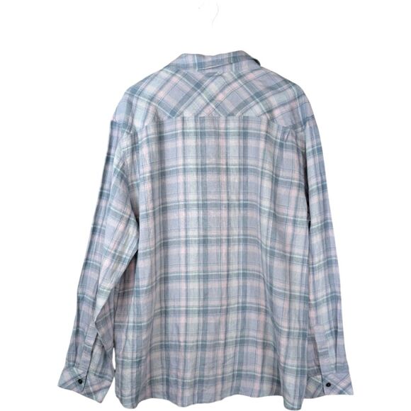 NWT Rails Havana Plaid Denim Sport Linen Shirt in Cerulean Jewel SZ XXL - Picture 6 of 11